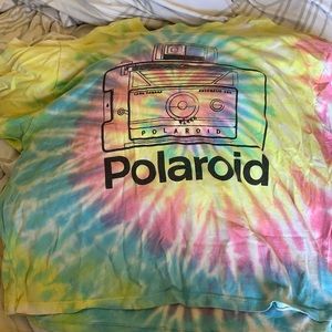Trendy tie dye teen polaroid crop top size S-L